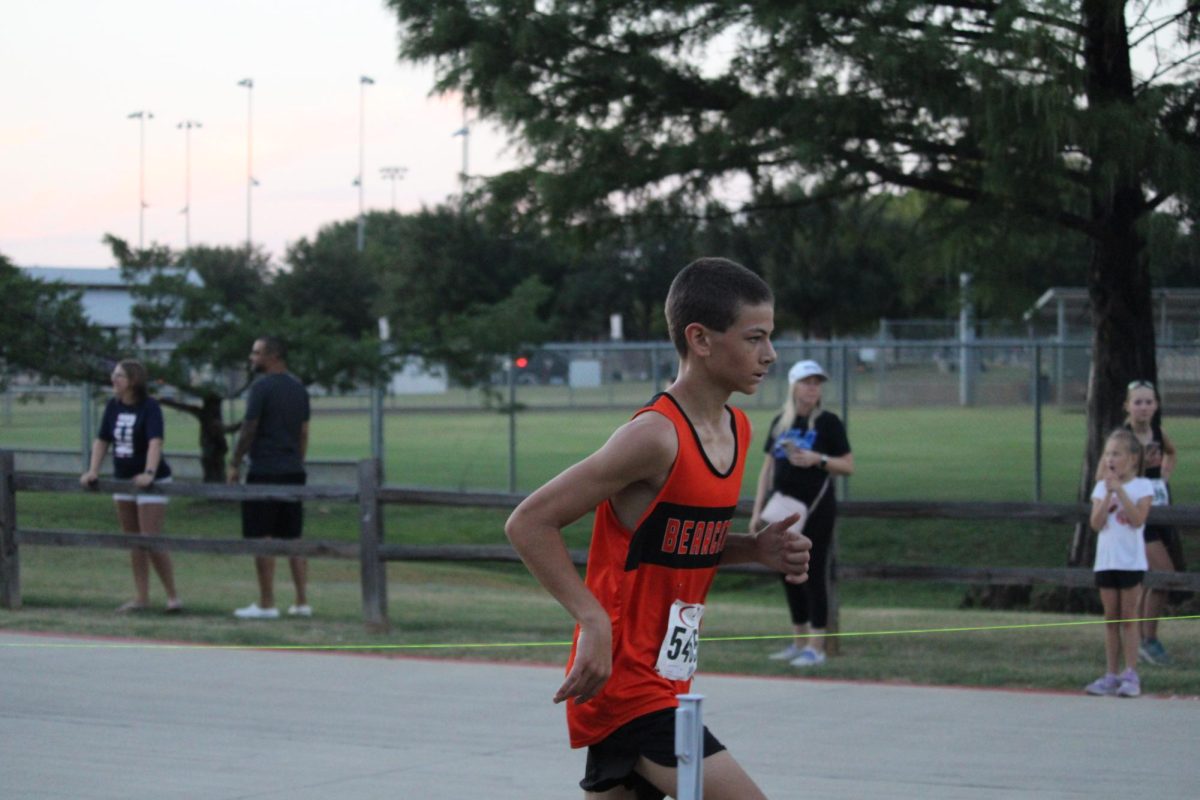 8th grader Landon Robbins finished 58th in the district meet. When asked how it felt to cross the finish line he said "I felt greatful that the season was over."